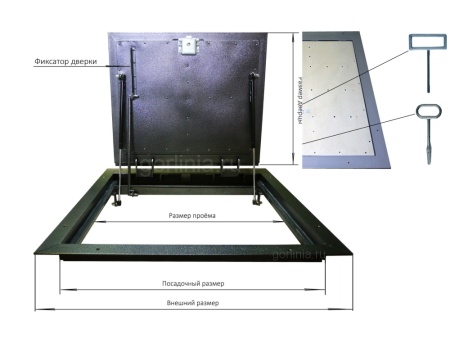 Напольный люк Стелс-У 1100*1100 уголок утепленный образец